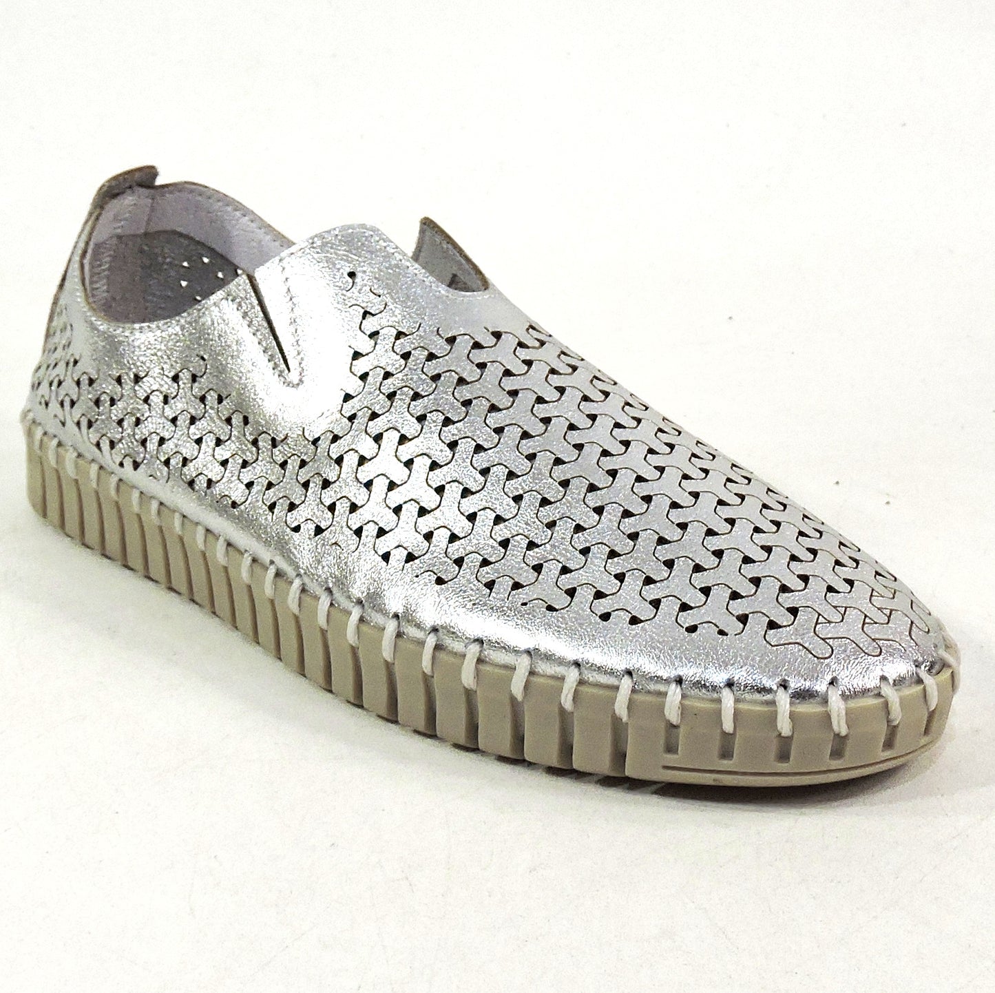 FRAU 🇮🇹 WOMEN'S SOFT SILVER LEATHER COMFORT SUMMER LOAFERS