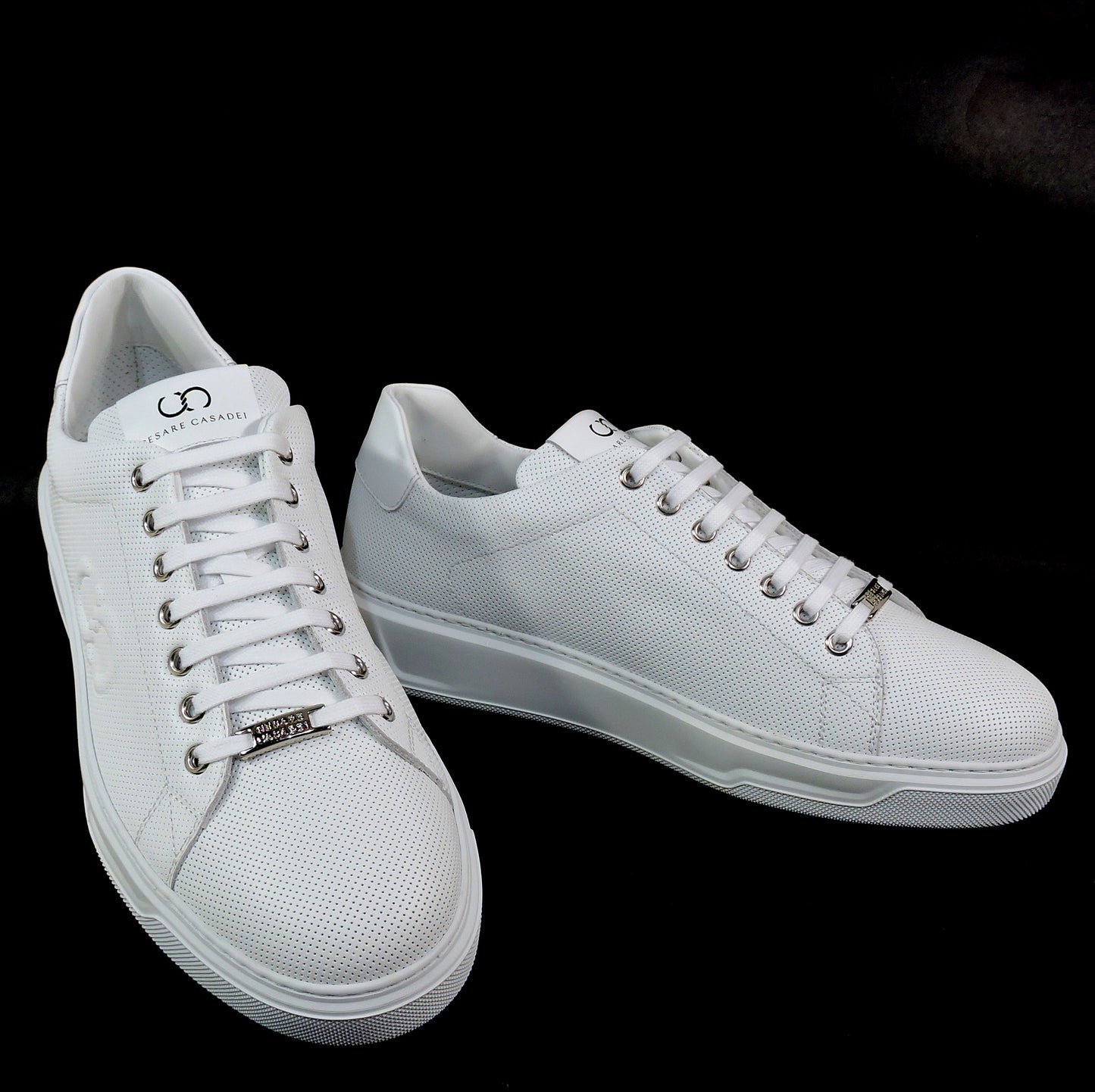 CASADEI 🇮🇹 MEN'S SOFT WHITE LEATHER COMFORT SUMMER FASHION SNEAKERS
