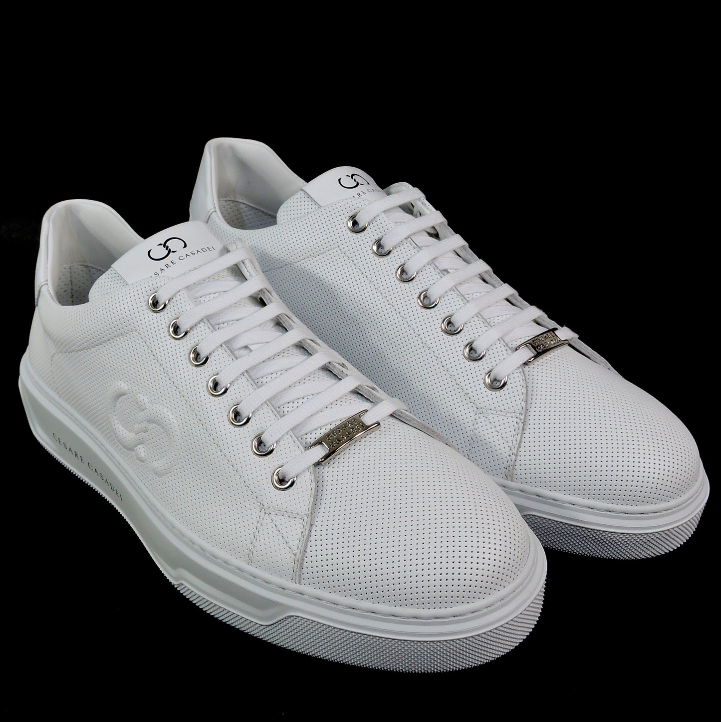 CASADEI 🇮🇹 MEN'S SOFT WHITE LEATHER COMFORT SUMMER FASHION SNEAKERS