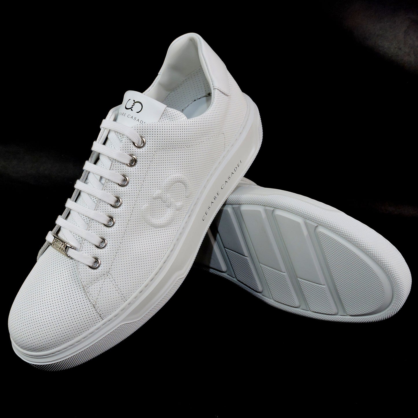 CASADEI 🇮🇹 MEN'S SOFT WHITE LEATHER COMFORT SUMMER FASHION SNEAKERS