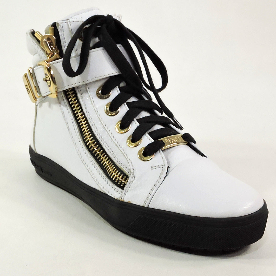 BALDININI 🇮🇹 WOMEN'S WHITE SOFT LEATHER FLAT WINTER FASHION TWO ZIPES BOOTIE