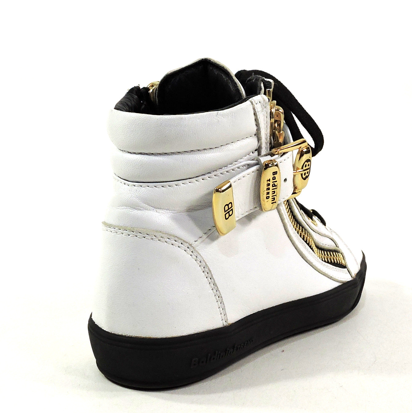 BALDININI 🇮🇹 WOMEN'S WHITE SOFT LEATHER FLAT WINTER FASHION TWO ZIPES BOOTIE