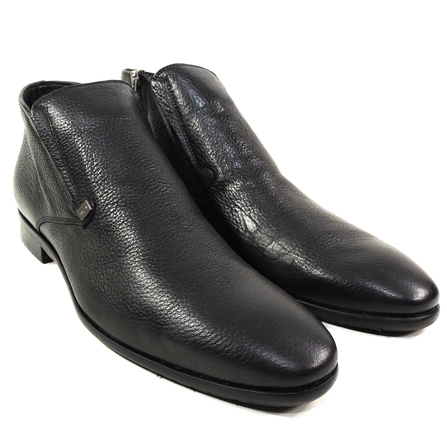 ERNESTO DOLANI 🇮🇹 MEN'S BLACK SOFT DEER LEATHER COMFORT WINTER ANKLE BOOTIE