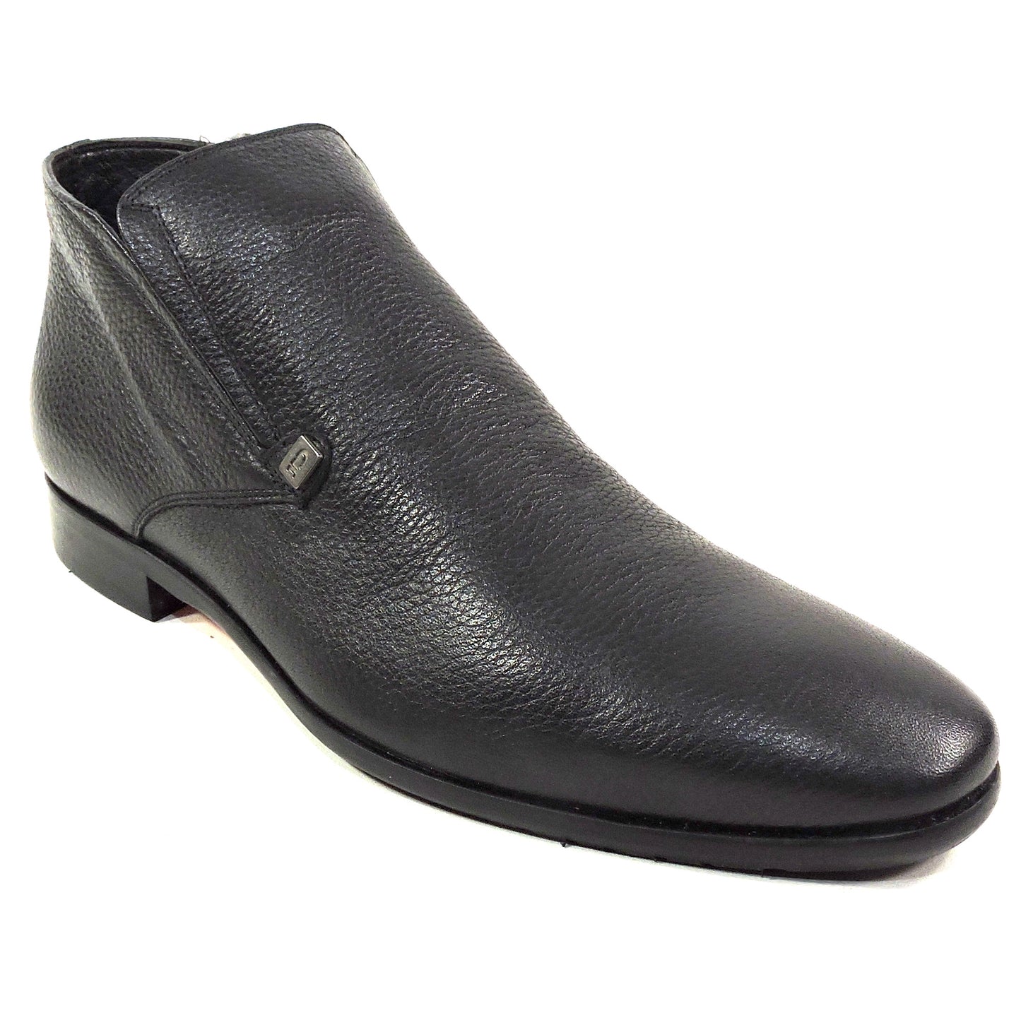 ERNESTO DOLANI 🇮🇹 MEN'S BLACK SOFT DEER LEATHER COMFORT WINTER ANKLE BOOTIE