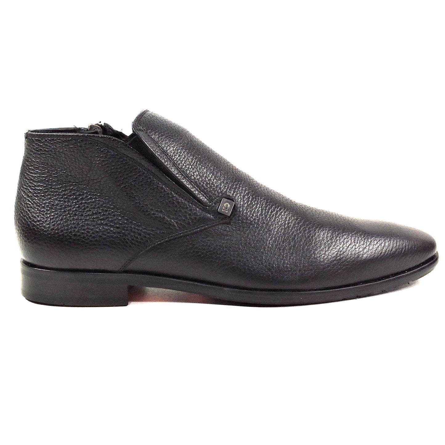 ERNESTO DOLANI 🇮🇹 MEN'S BLACK SOFT DEER LEATHER COMFORT WINTER ANKLE BOOTIE