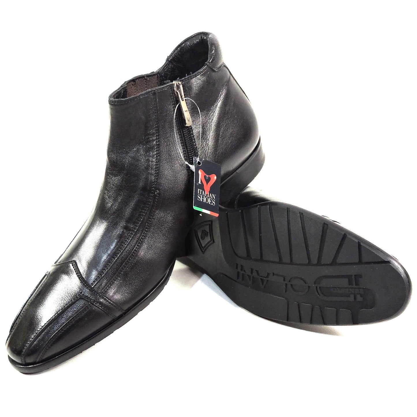 ERNESTO DOLANI ๐ฎ๐น MEN'S BLACK SOFT LEATHER WINTER ANKLE BOOTIE