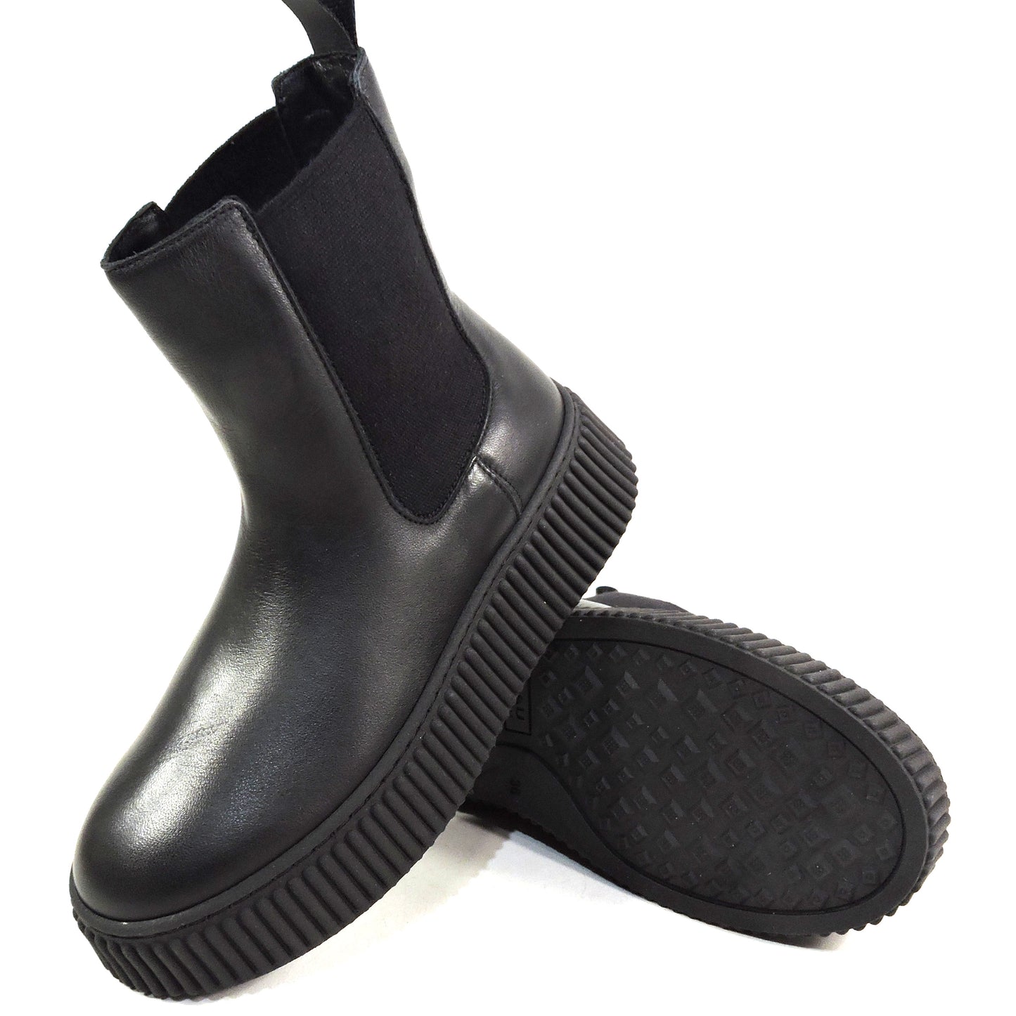 FRAU 🇮🇹 WOMEN' S BLACK SOFT LEATHER COMFORT WINTER CHELSEA BOOTS