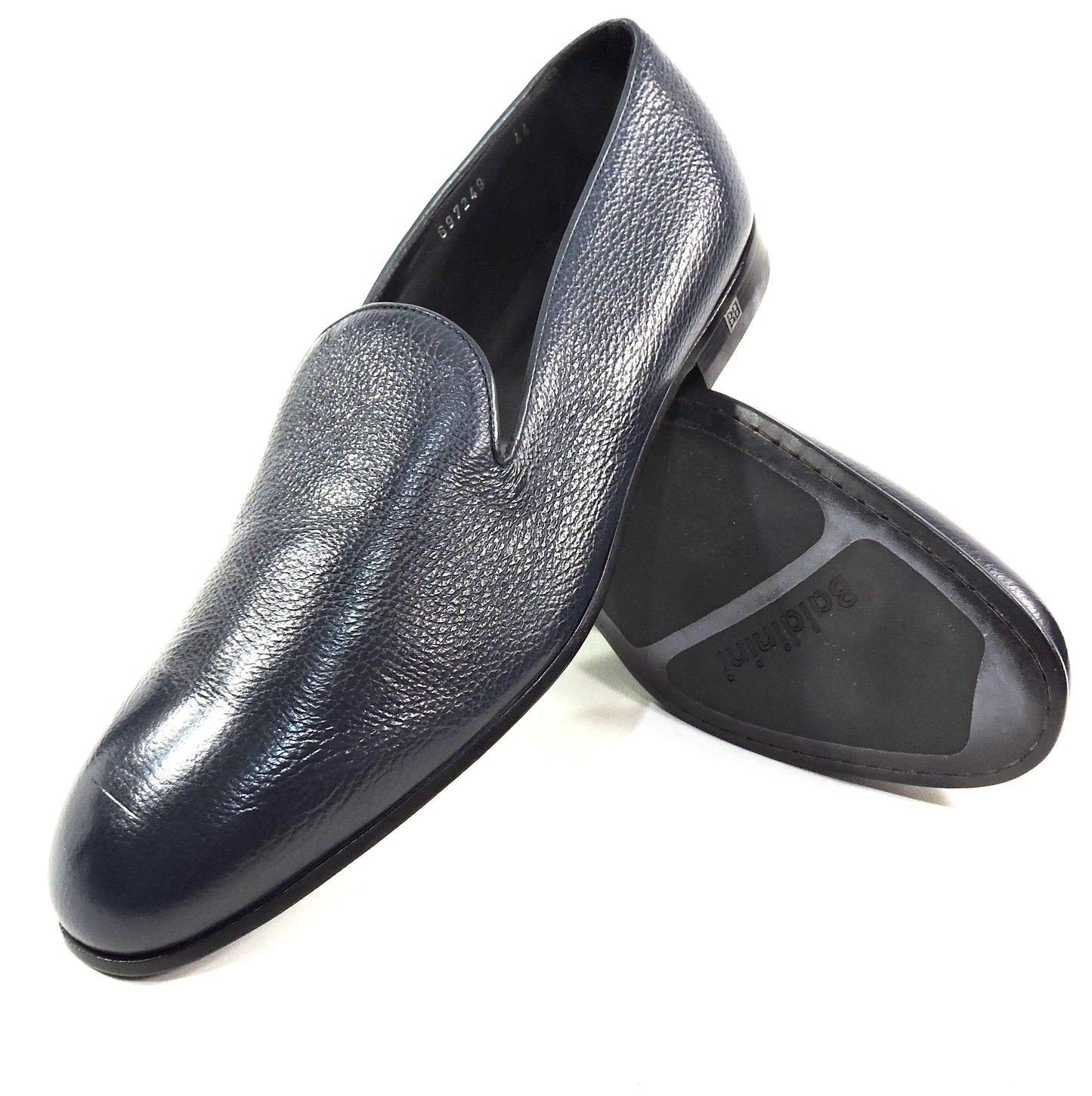 BALDININI 🇮🇹 MEN'S NAVY BLUE SOFT DEER LEATHER COMFORT LOAFERS