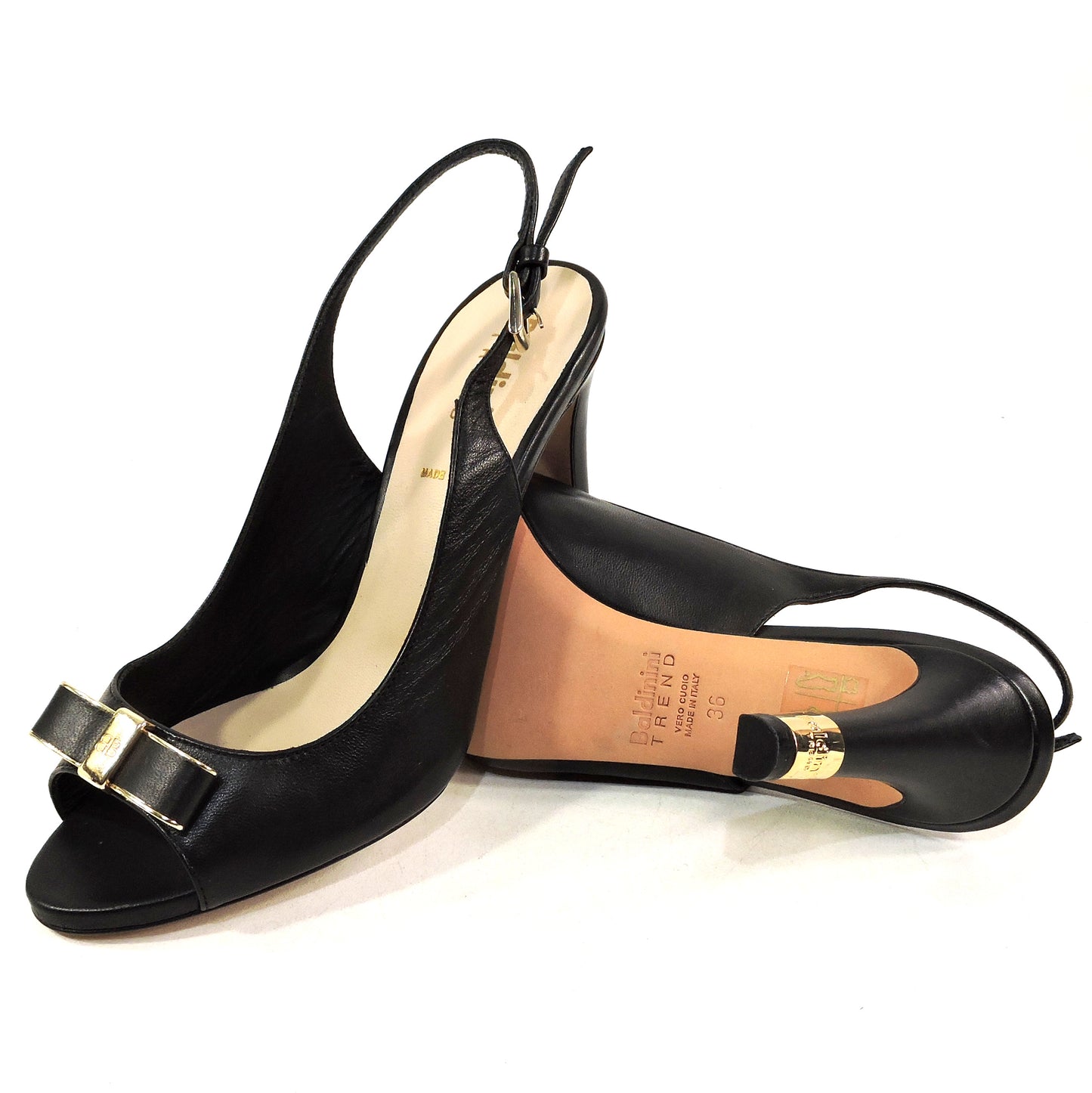 BALDININI ๐ฎ๐น WOMEN'S BLACK SOFT LEATHER COMFORT FASHION SUMMER SANDALS