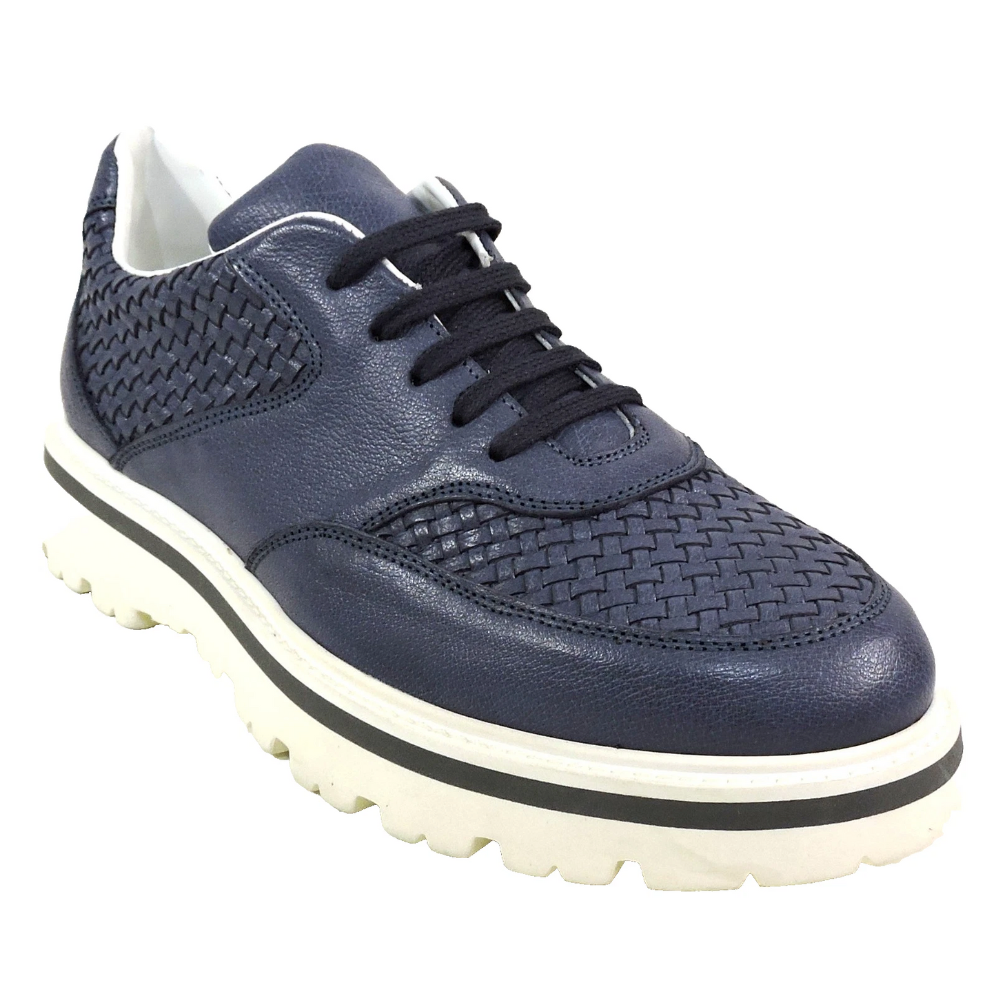 ALBERTO CICCIOLI 🇮🇹 MEN'S BLUE SOFT LEATHER COMFORT SUMMER SNEAKERS 43 eu
