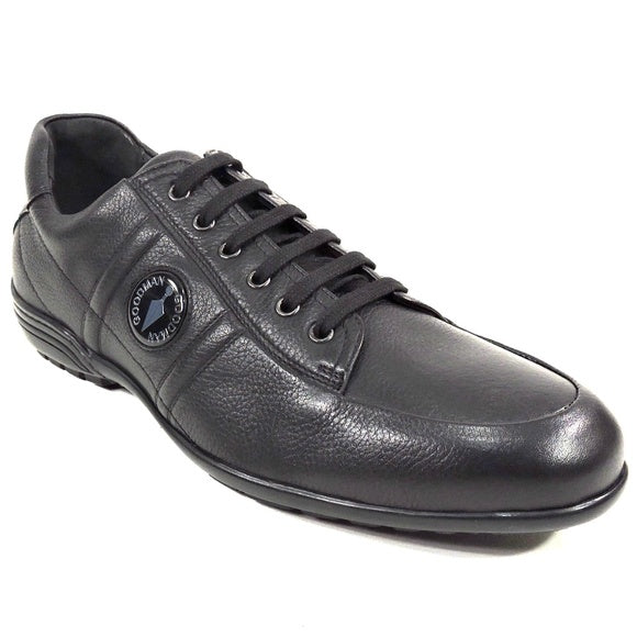 GOODMAN 🇮🇹 MEN'S BLACK SOFT LEATHER COMFORT FASHION SNEAKERS