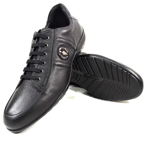 GOODMAN 🇮🇹 MEN'S BLACK SOFT LEATHER COMFORT FASHION SNEAKERS