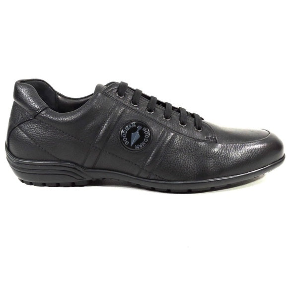GOODMAN 🇮🇹 MEN'S BLACK SOFT LEATHER COMFORT FASHION SNEAKERS