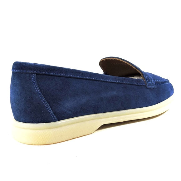 BALDININI ๐ฎ๐น WOMEN'S BLUE SUEDE SUMMER FLATS LOAFERS
