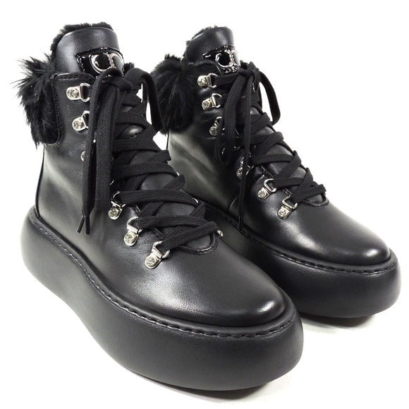 ๐ฎ๐น MADE IN ITALY Leather upper Lamb fur lining Lace up Rubber sole Hand made