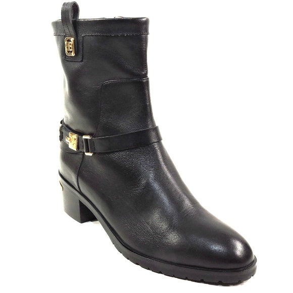 BALDININI 🇮🇹 WOMEN'S BLACK SOFT LEATHER COMFORT WINTER BOOTIE