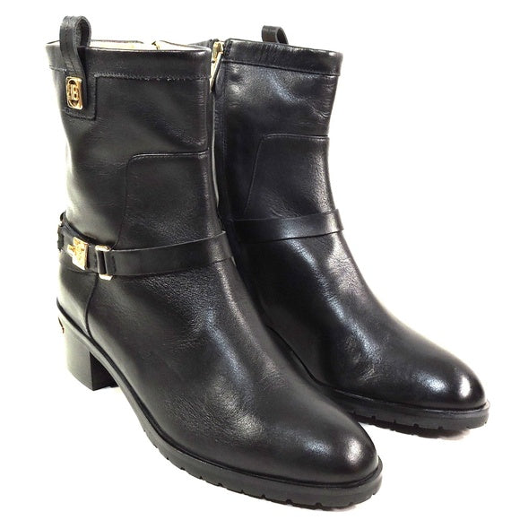 BALDININI 🇮🇹 WOMEN'S BLACK SOFT LEATHER COMFORT WINTER BOOTIE