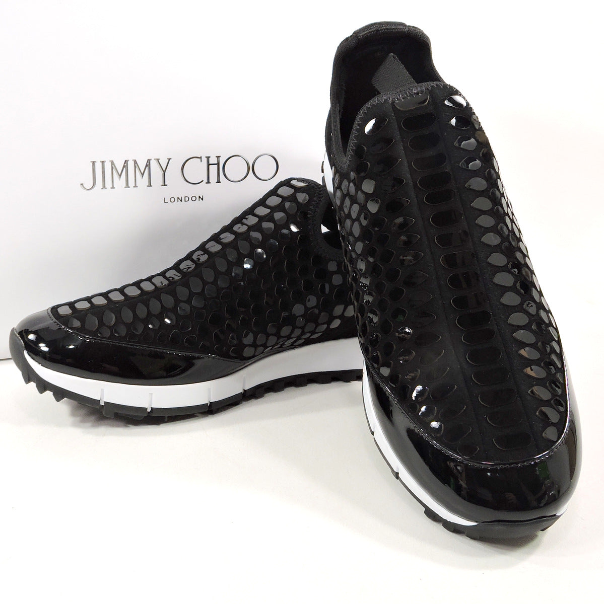 JIMMY CHOO 🇮🇹 WOMEN'S BLACK FASHION SNEAKERS