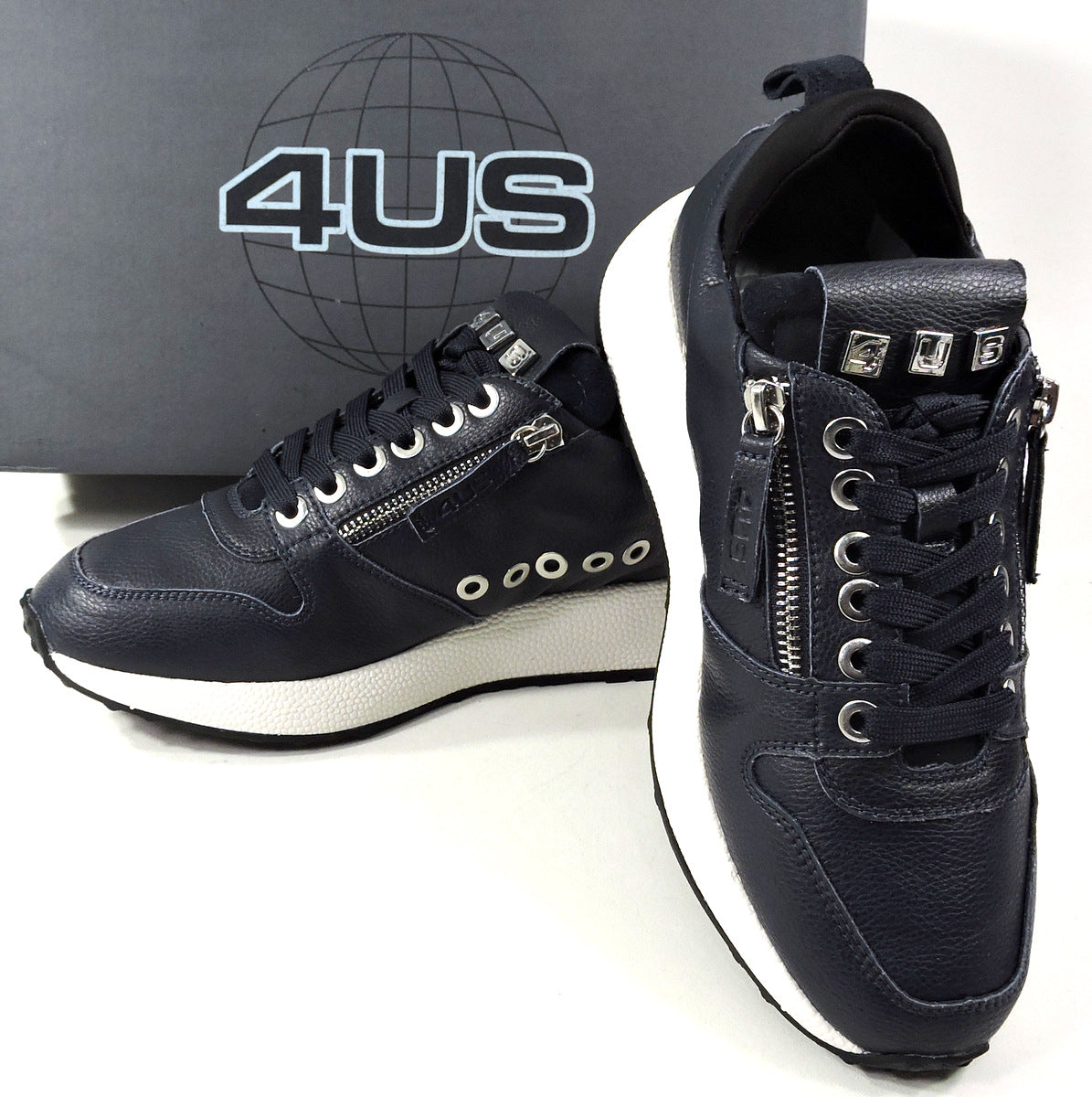 CESARE PACIOTTI 🇮🇹 MEN'S NEVY BLUE SOFT LEATHER COMFORT SNEAKERS