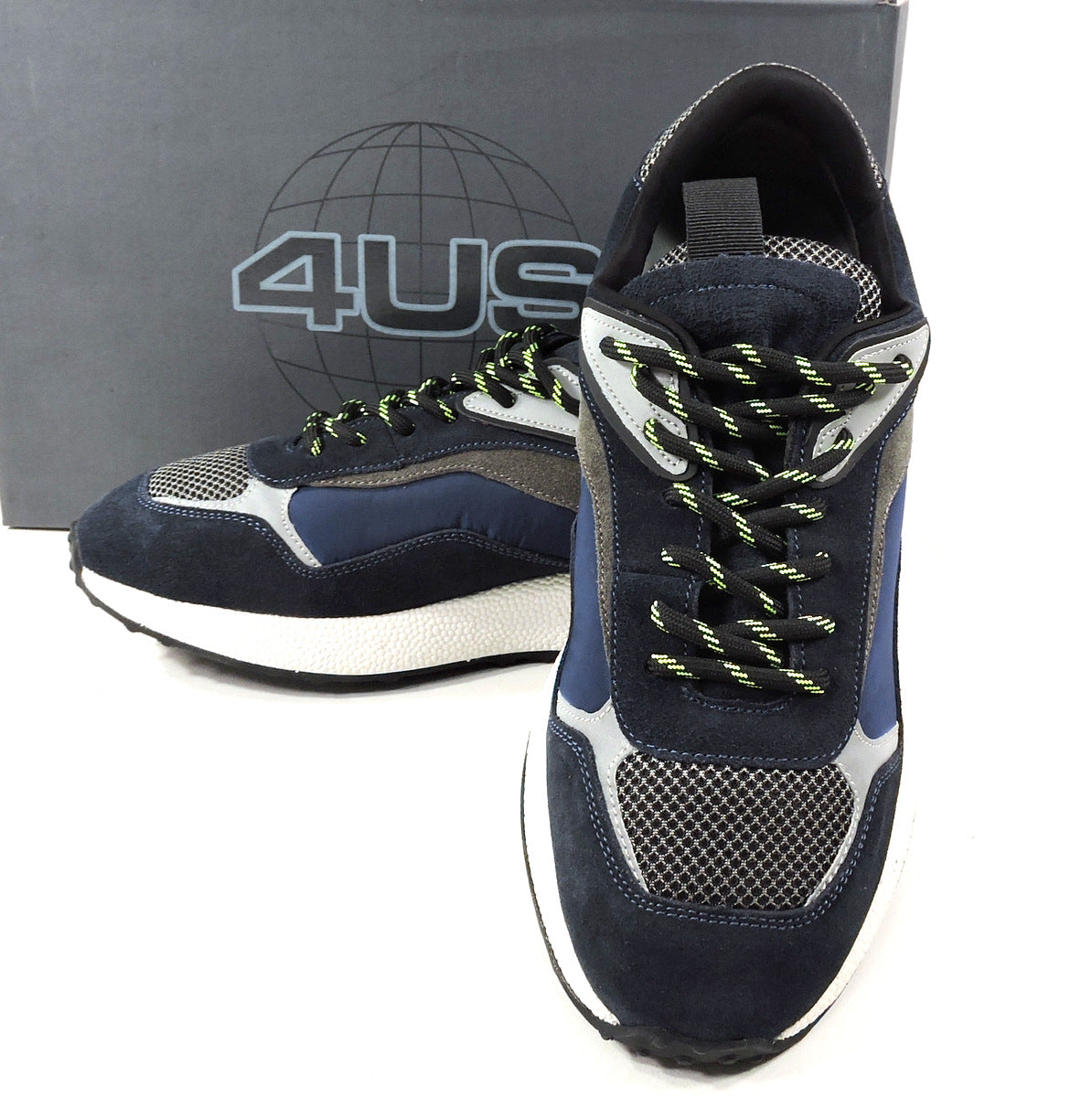 CESARE PACIOTTI 4US 🇮🇹 MEN'S BLUE & BLACK SUEDE FASHION COMFORT SNEAKERS