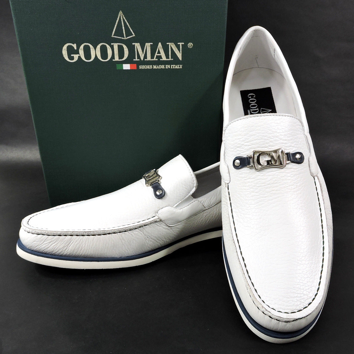 GOODMAN 🇮🇹 MEN'S SOFT WHITE LEATHER COMFORT LOAFERS