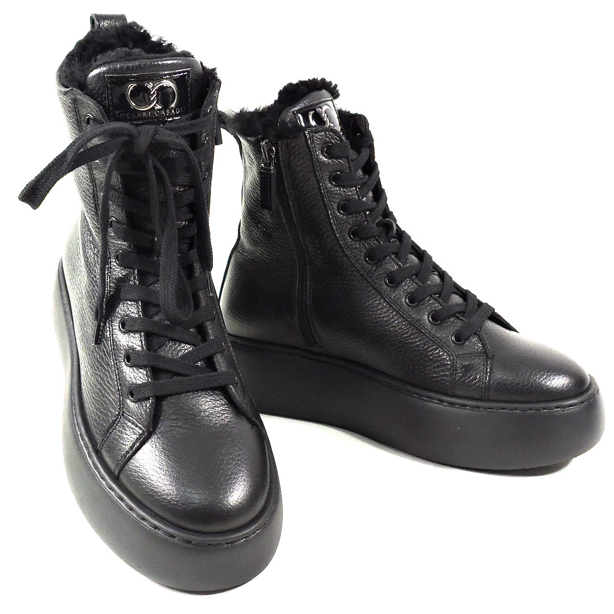 CASADEI 🇮🇹 WOMEN'S BLACK SOFT LEATHER WINTER FASHION BOOTIE