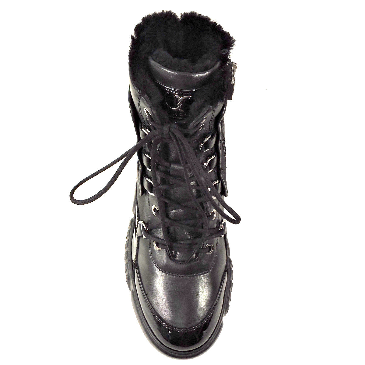 CASADEI 🇮🇹 WOMEN'S BLACK LEATHER & FABRIC WINTER SPORT BOOTIE
