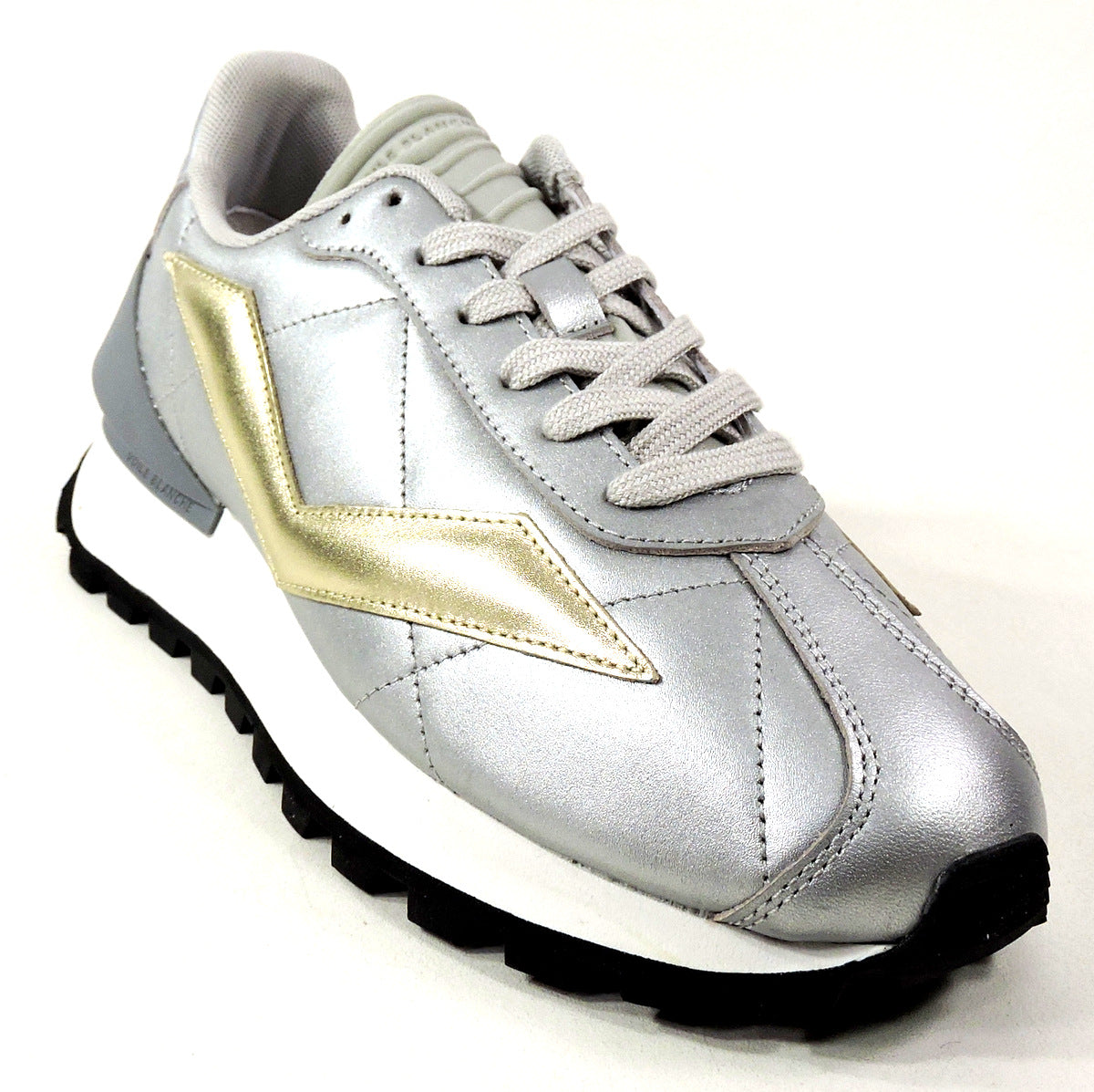 VOILE BLANCHE 🇮🇹 WOMEN'S SILVER LEATHER FASHION COMFORT SNEAKERS