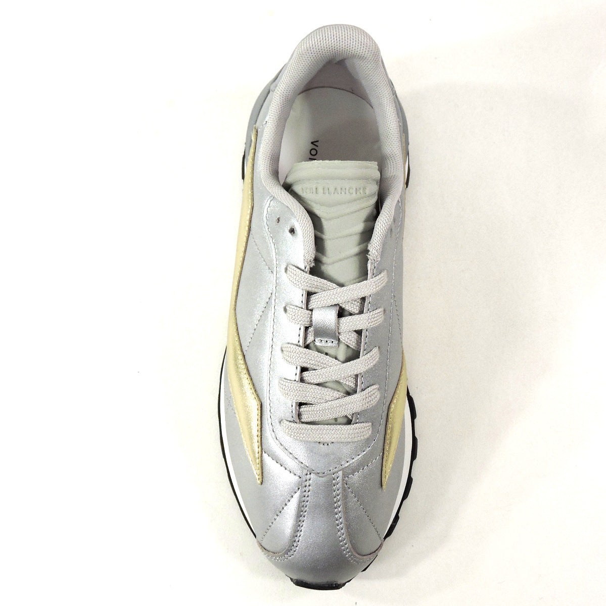 VOILE BLANCHE 🇮🇹 WOMEN'S SILVER LEATHER FASHION COMFORT SNEAKERS