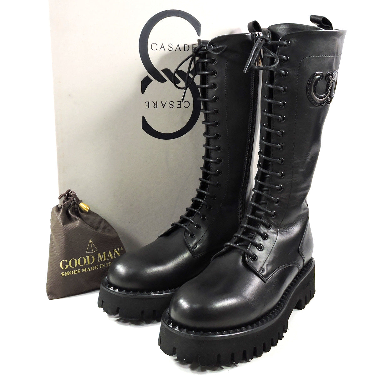 CASADEI 🇮🇹 WOMEN'S BLACK LEATHER FASHION BOOTS