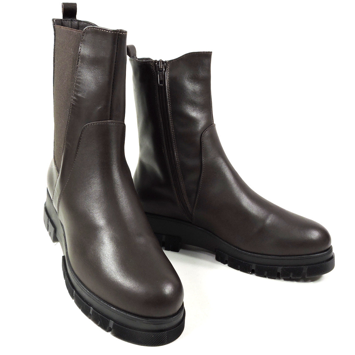 SOFFICE SOGNO 🇮🇹 WOMEN'S BROWN SOFT LEATHER WINTER FUR BOOTIE
