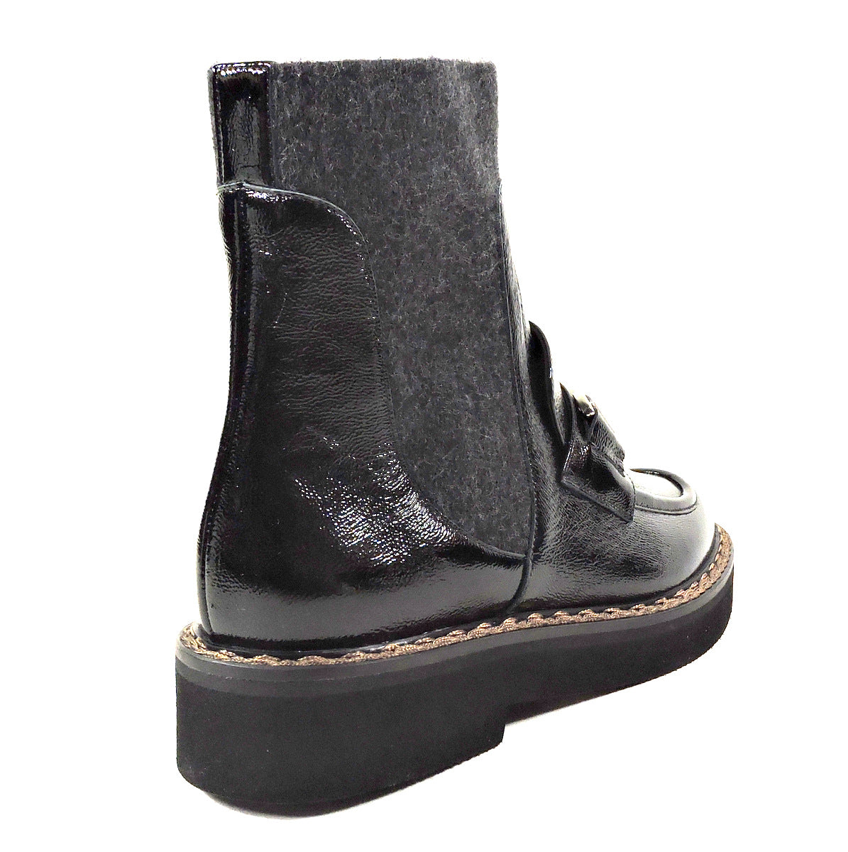 CASADEI 🇮🇹 WOMEN'S BLACK PATENT LEATHER WINTER FASHION BOOTIE