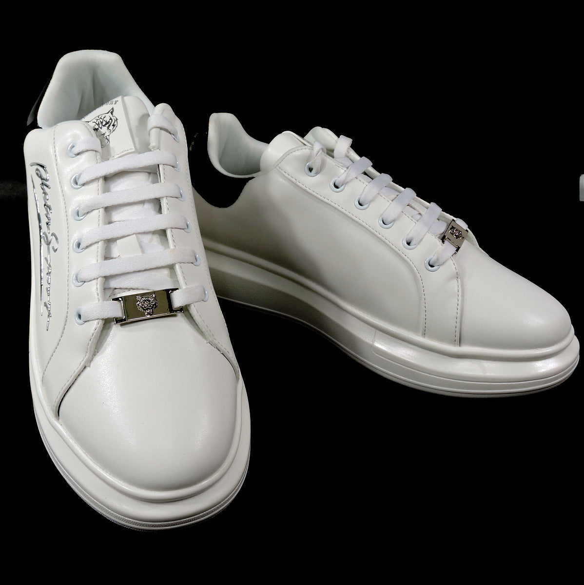barn collar Sicily PLEIN SPORT 🇮🇹 MEN'S WHITE LEATHER COMFORT SNEAKERS – Euro Shoes Emporium