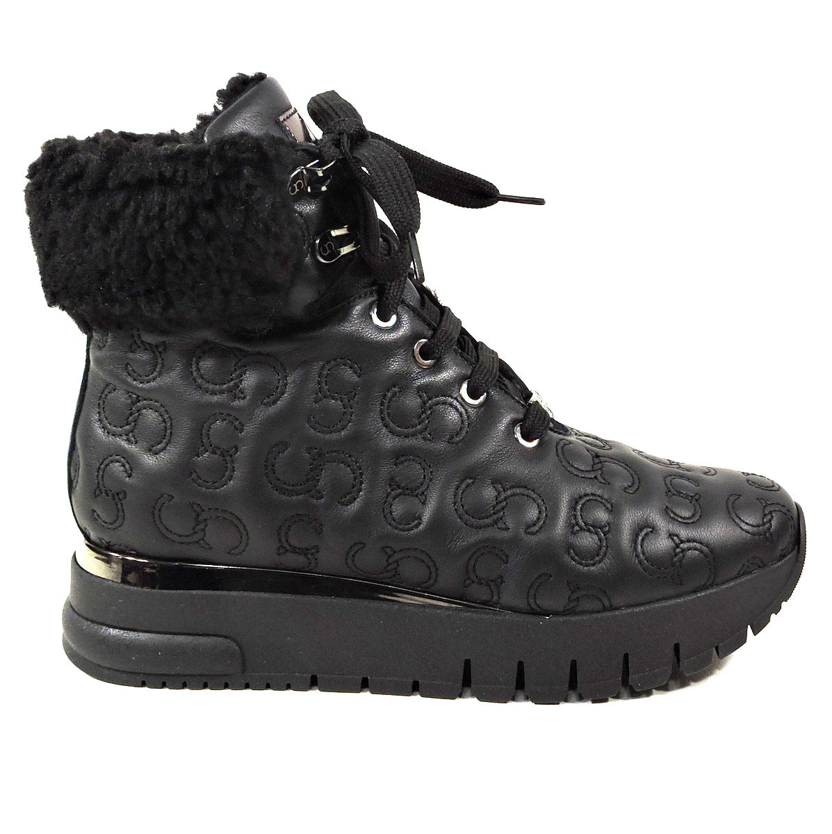 CASADEI 🇮🇹 WOMEN'S BLACK SOFT LEATHER WINTER MERINO FUR INSIDE FASHION BOOTIE