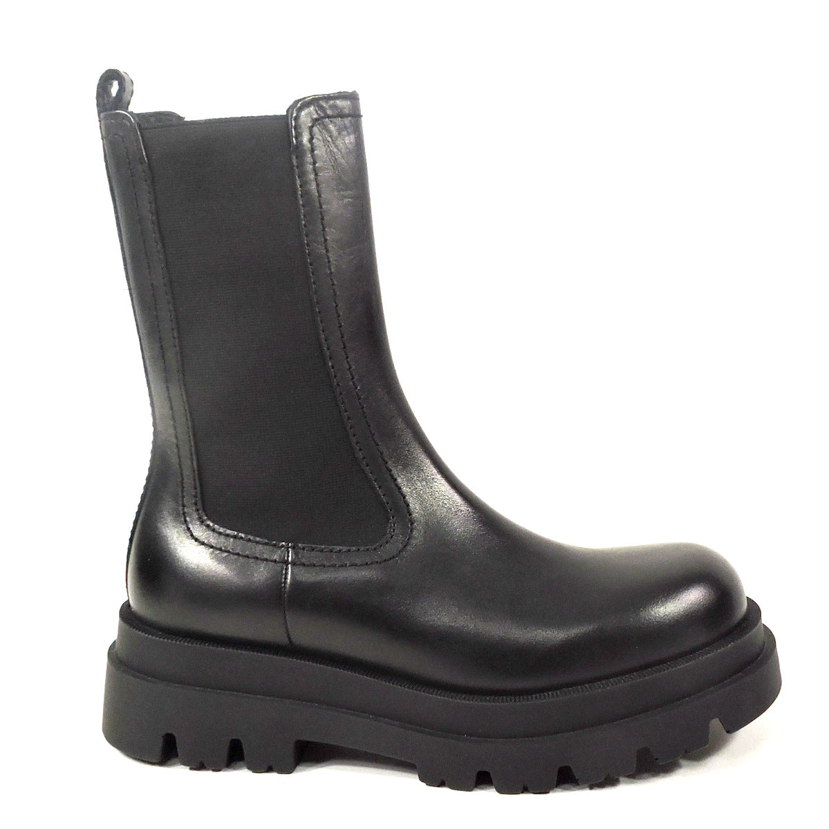 TWINSET 🇮🇹 WOMEN'S BLACK LEATHER COMFORT WINTER CHELSI BOOTS