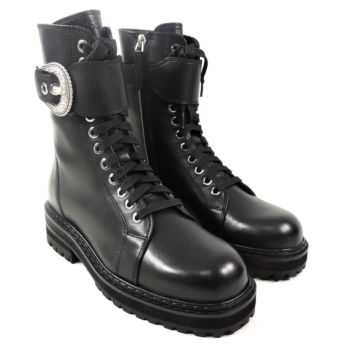 TWINSET 🇮🇹 WOMEN'S BLACK LEATHER COMFORT WINTER BOOTS