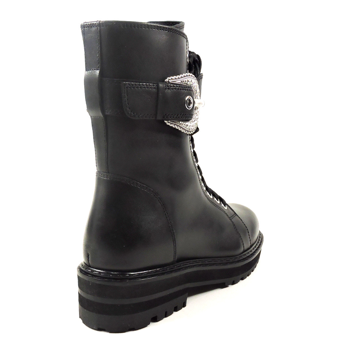 TWINSET 🇮🇹 WOMEN'S BLACK LEATHER COMFORT WINTER BOOTS