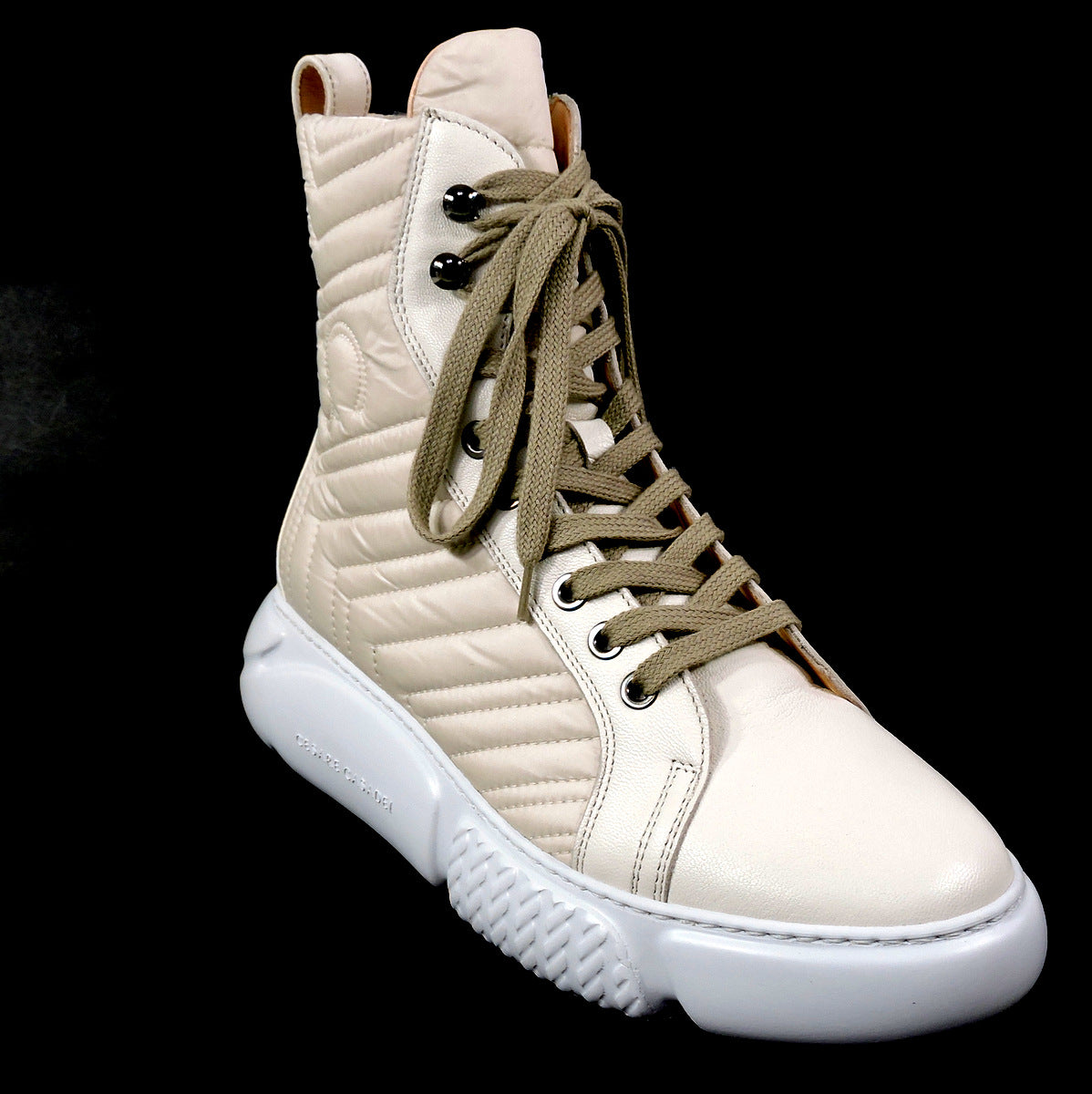 CASADEI š®š¹ WOMEN'S BEIGE LEATHER/FABRIC WATERPROOF WINTER FASHION BOOTIE BOUTIQUE