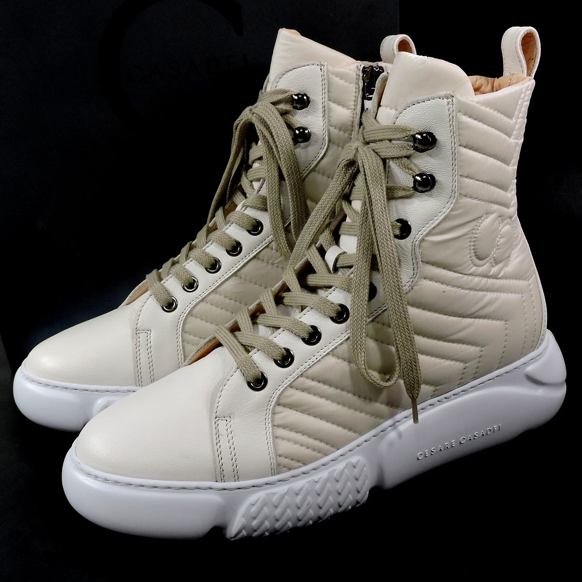 CASADEI š®š¹ WOMEN'S BEIGE LEATHER/FABRIC WATERPROOF WINTER FASHION BOOTIE BOUTIQUE