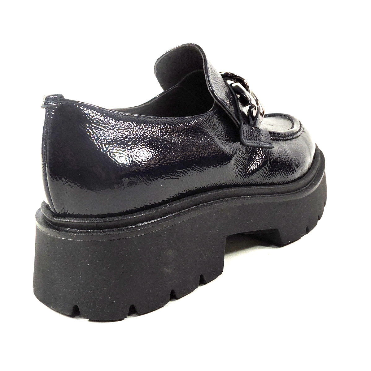 SOFFICE SOGNO 🇮🇹 WOMEN'S NAVY BLUE PATENT LEATHER FASHION LOAFERS