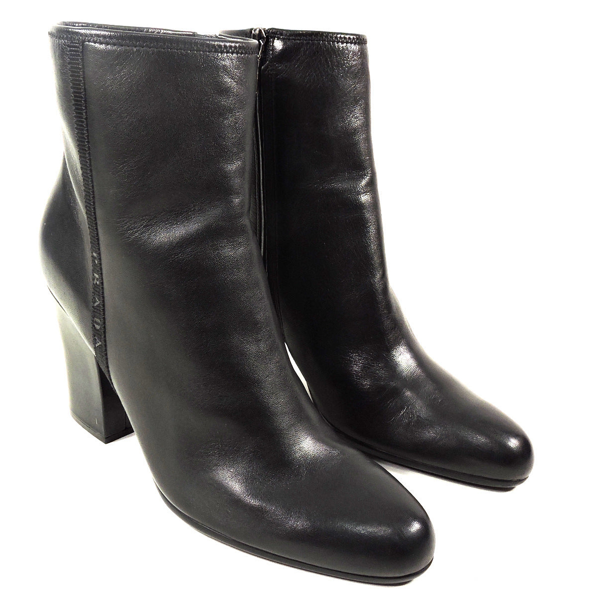 PRADA 🇮🇹 WOMEN'S BLACK SOFT LEATHER COMFORT FASHION BOOTIE BOUTIQUE