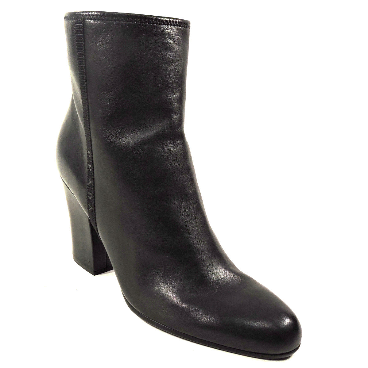 PRADA 🇮🇹 WOMEN'S BLACK SOFT LEATHER COMFORT FASHION BOOTIE BOUTIQUE