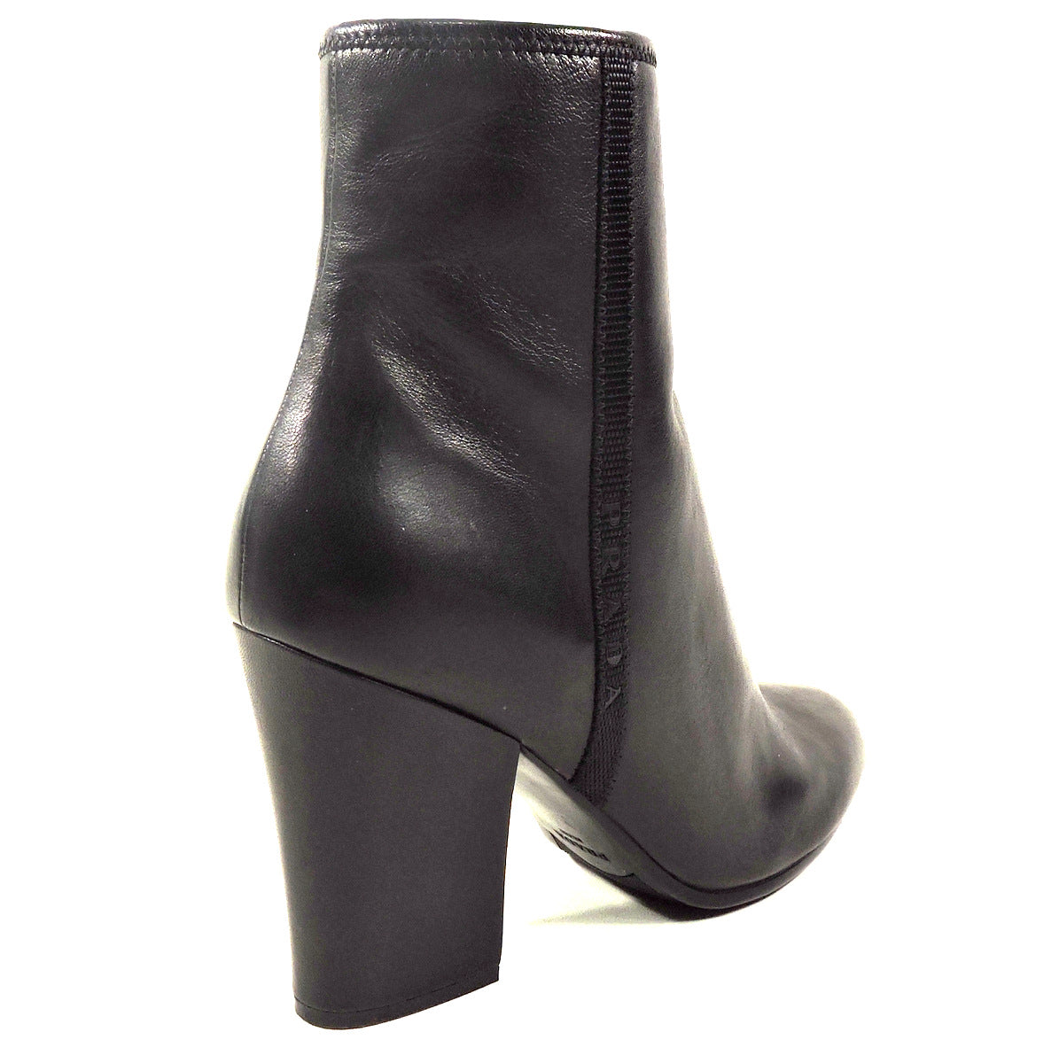PRADA 🇮🇹 WOMEN'S BLACK SOFT LEATHER COMFORT FASHION BOOTIE BOUTIQUE