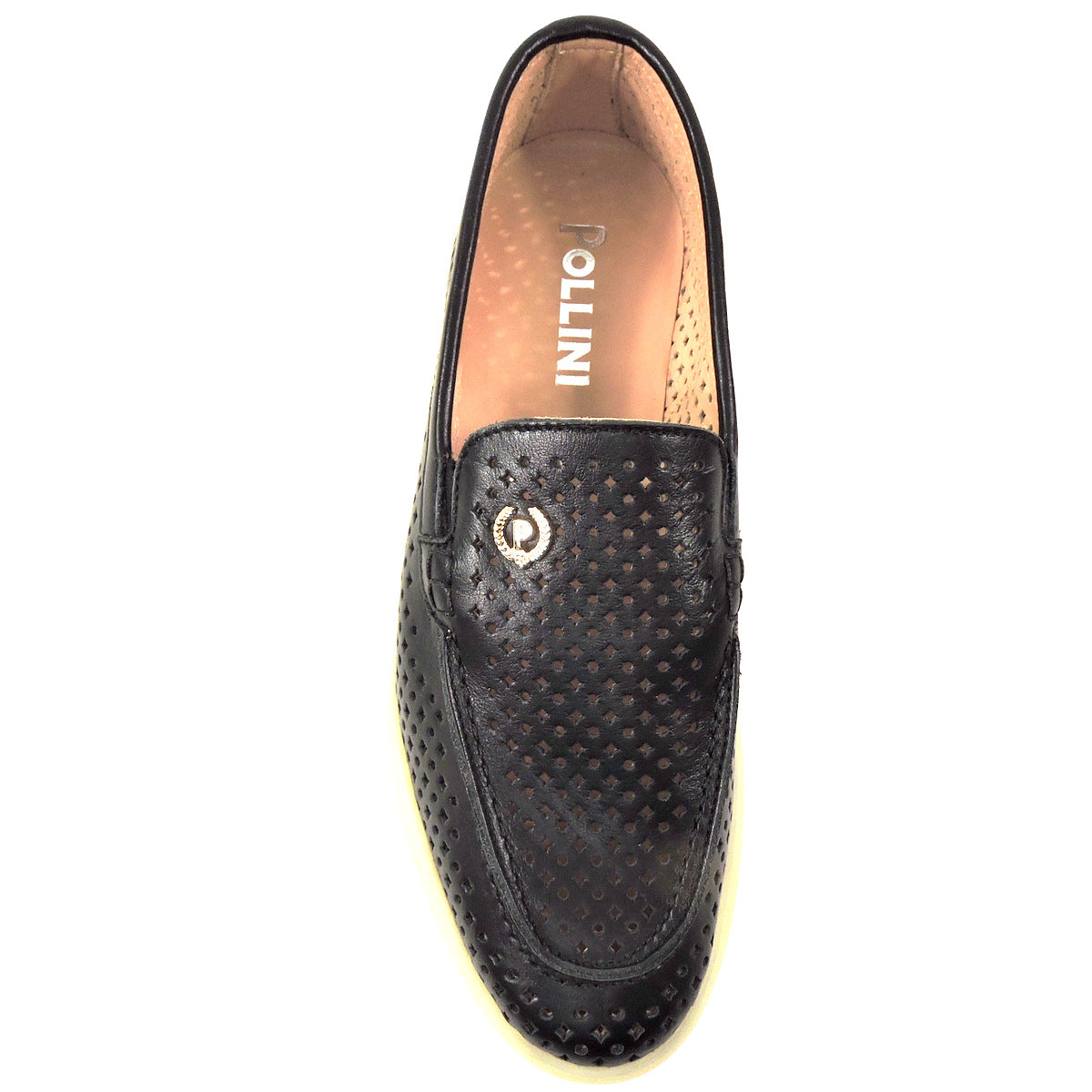 POLLINI ๐ฎ๐น WOMEN'S BLACK LEATHER COMFORT SUMMER LOAFERS