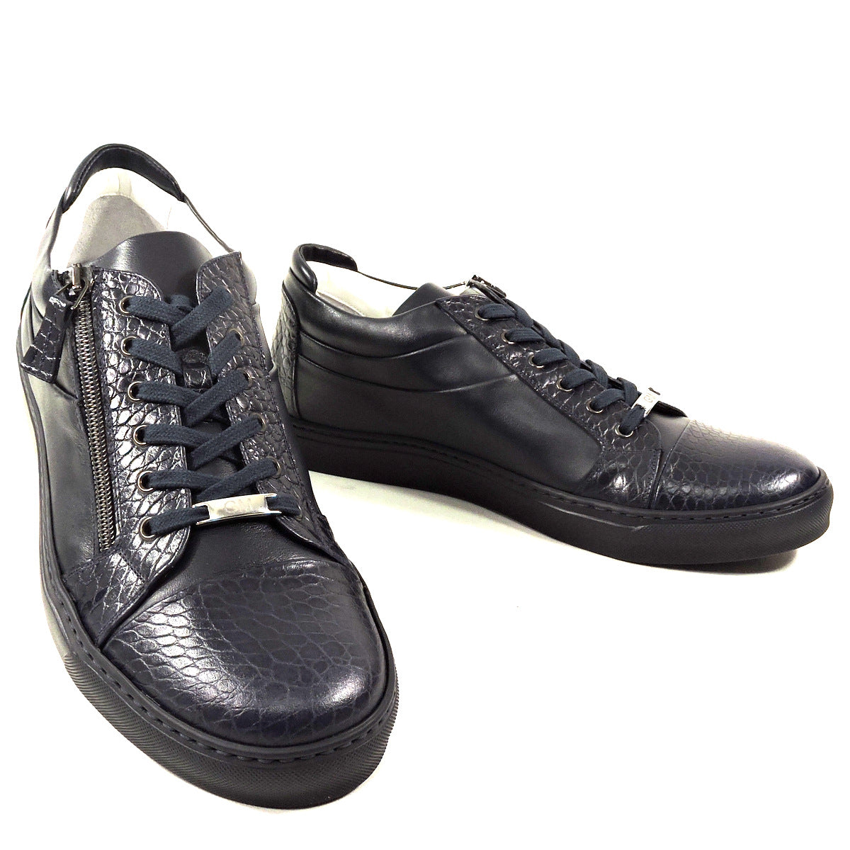 GOOD MAN MEN'S NAVY BLUE LEATHER COMFORT FASHION SNEAKERS Euro Shoes Emporium GOOD MAN MEN'S NAVY BLUE LEATHER COMFORT FASHION SNEAKERS Euro Shoes Emporium