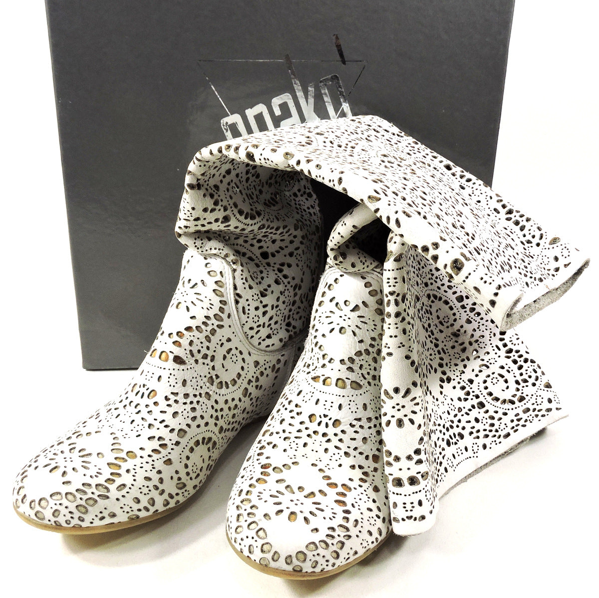 ONAKO' 🇮🇹 WOMEN'S WHITE SOFT LEATHER FASHION SUMMER BOOTS