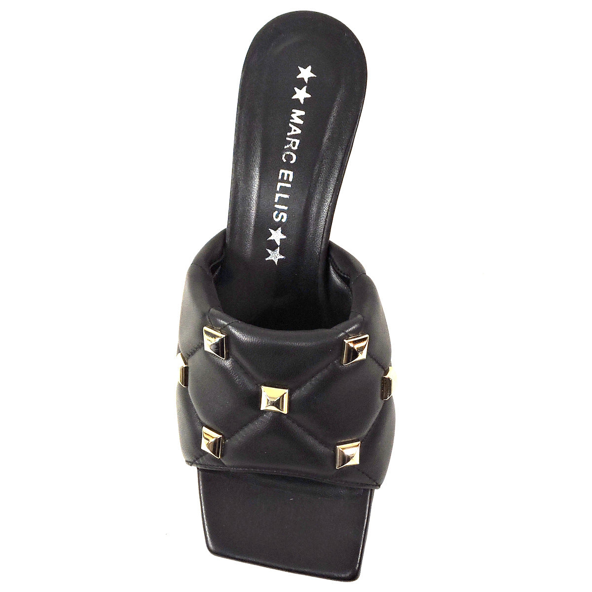 MARC ELLIS 🇮🇹 WOMEN'S BLACK LEATHER FASHION SUMMER MULES