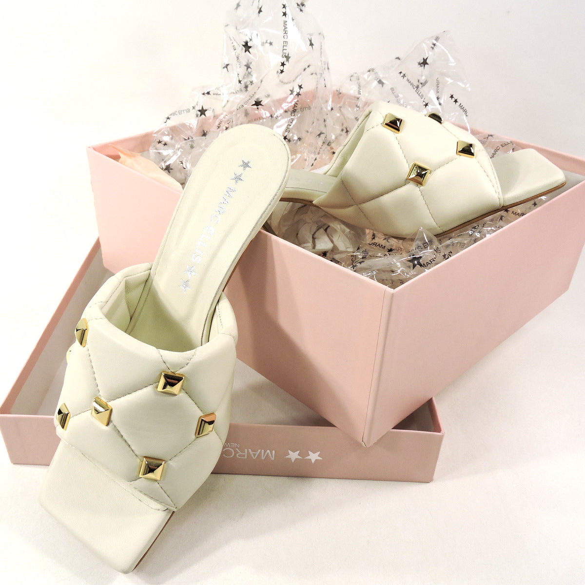 MARC ELLIS š®š¹ WOMEN'S OFF WHITE FASHION SUMMER MULES