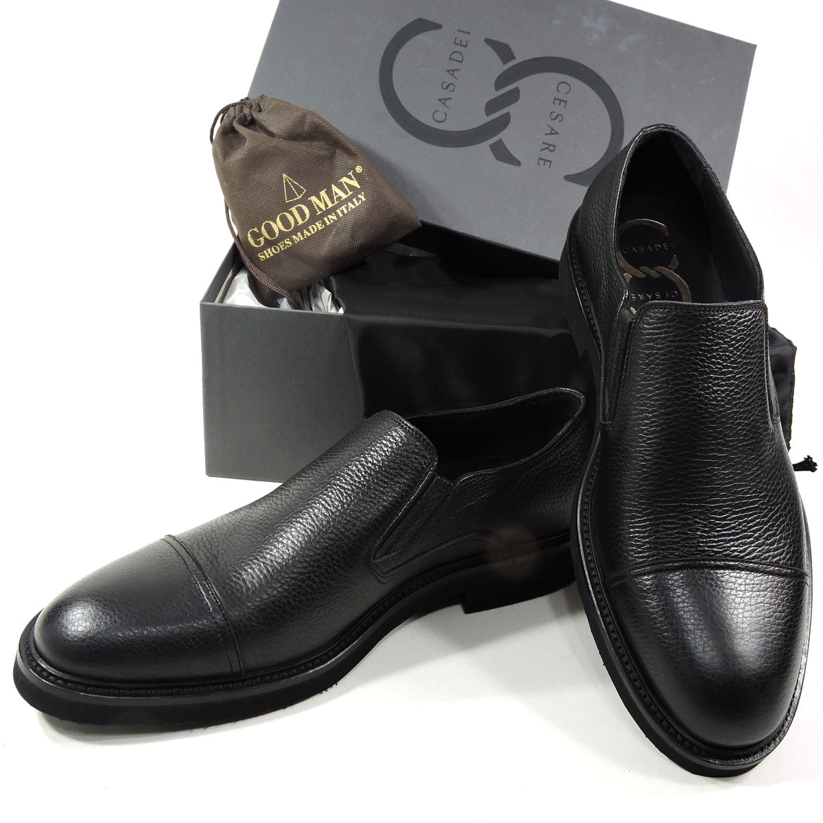 CASADEI 🇮🇹 MEN'S BLACK SOFT LEATHER COMFORT EXTRA LIGHT LOAFERS