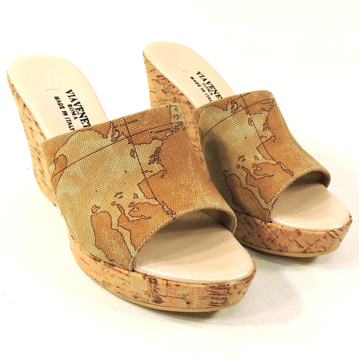 VIA VENETO ROMA 🇮🇹 WOMEN'S SOFT LEATHER COMFORT WEDGE MULES